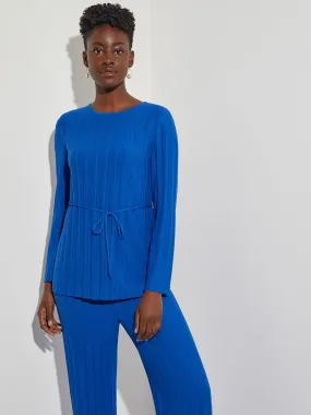 Soft Ribbed Knit Tie-Waist Tunic