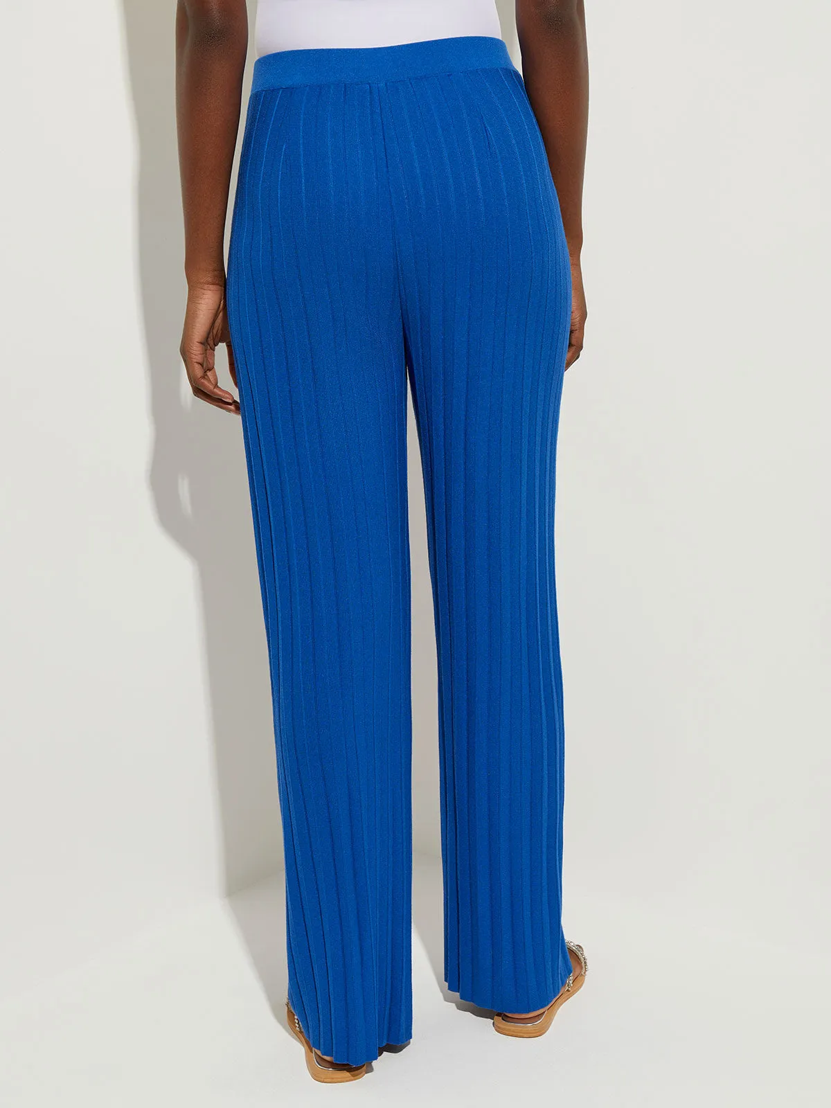 Soft Ribbed Knit Wide Leg Pant