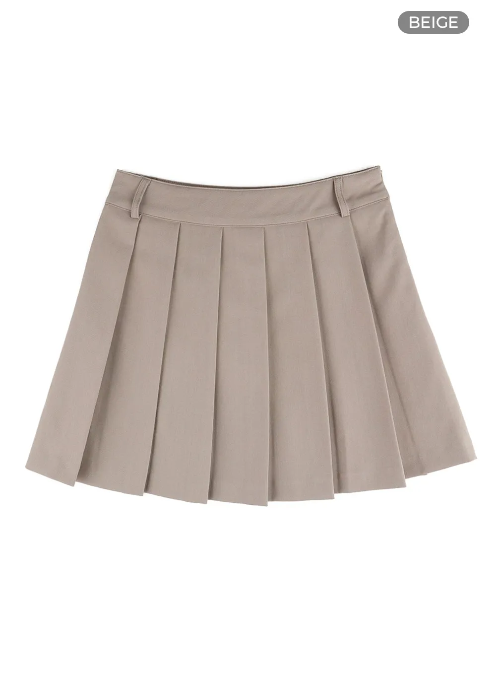 Solid Pleated Skirt OM408