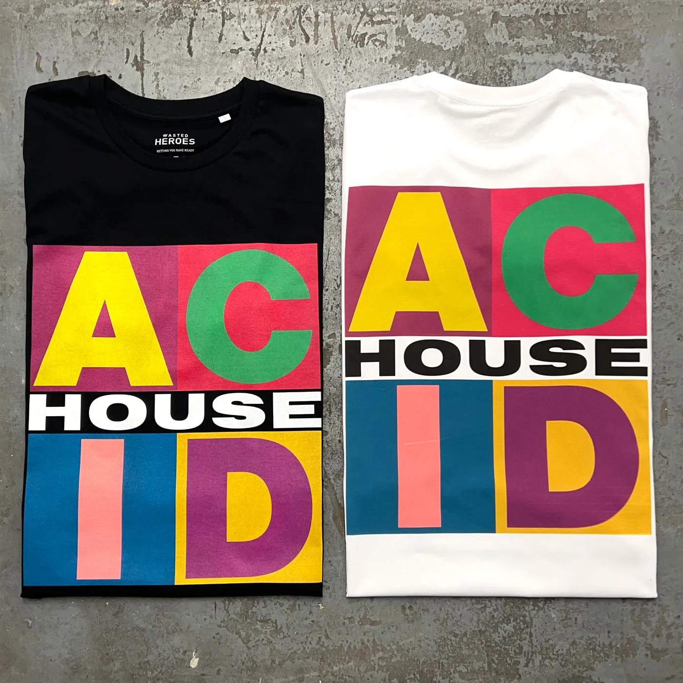 Squares Acid House Back Print - Tshirt - White