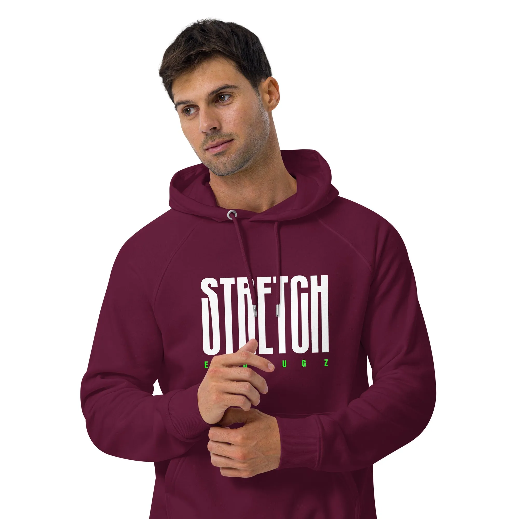 Stretch Typography Graphic Men Eco Raglan Hoodie