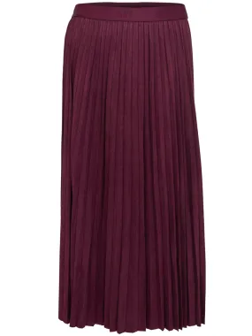 Suede Midi Pleated Skirt