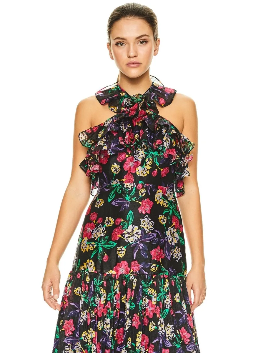 SUNDOWN SALSA MIDI DRESS