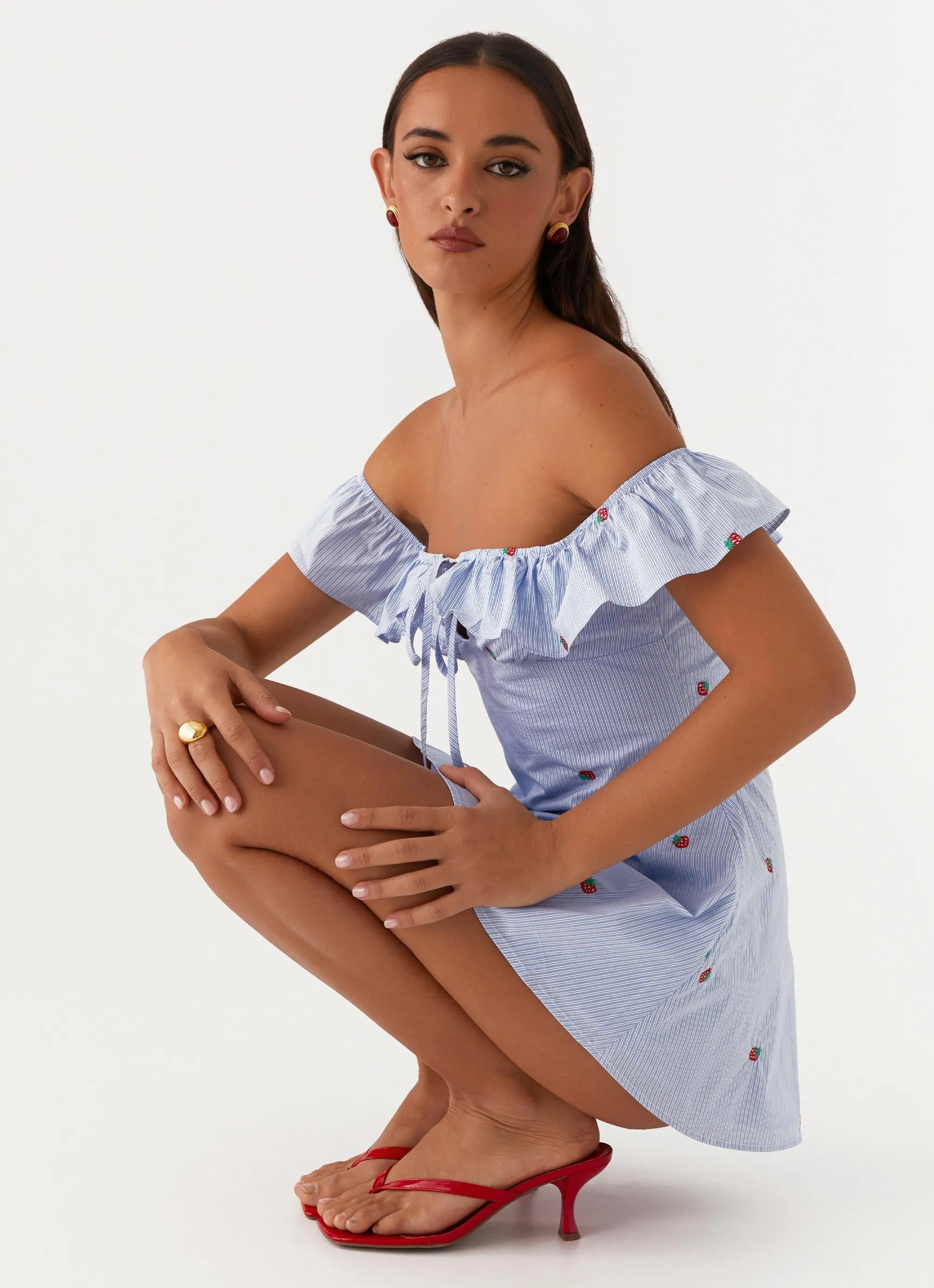 Texas Sun Linen Mini Dress - Blue