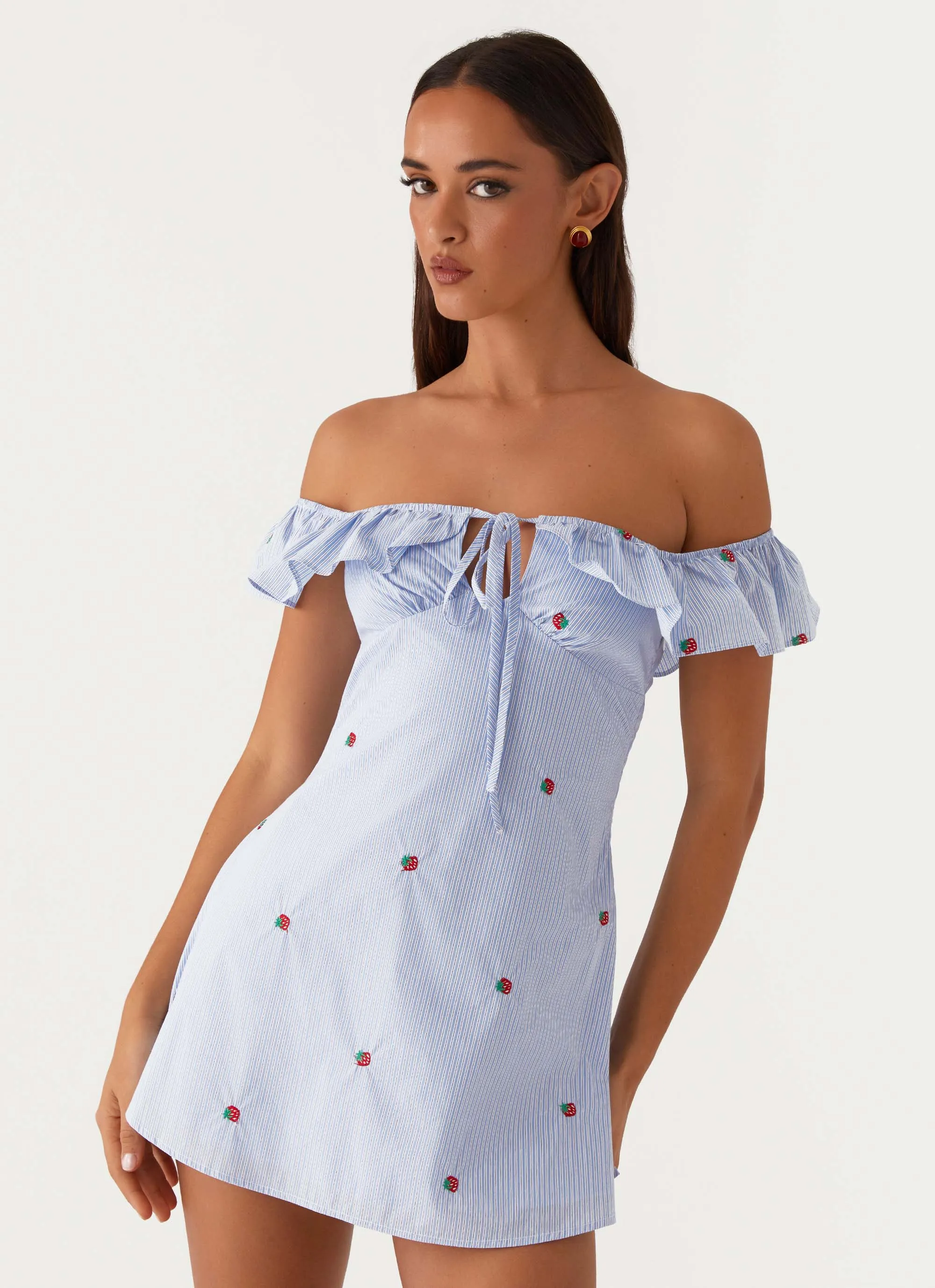 Texas Sun Linen Mini Dress - Blue