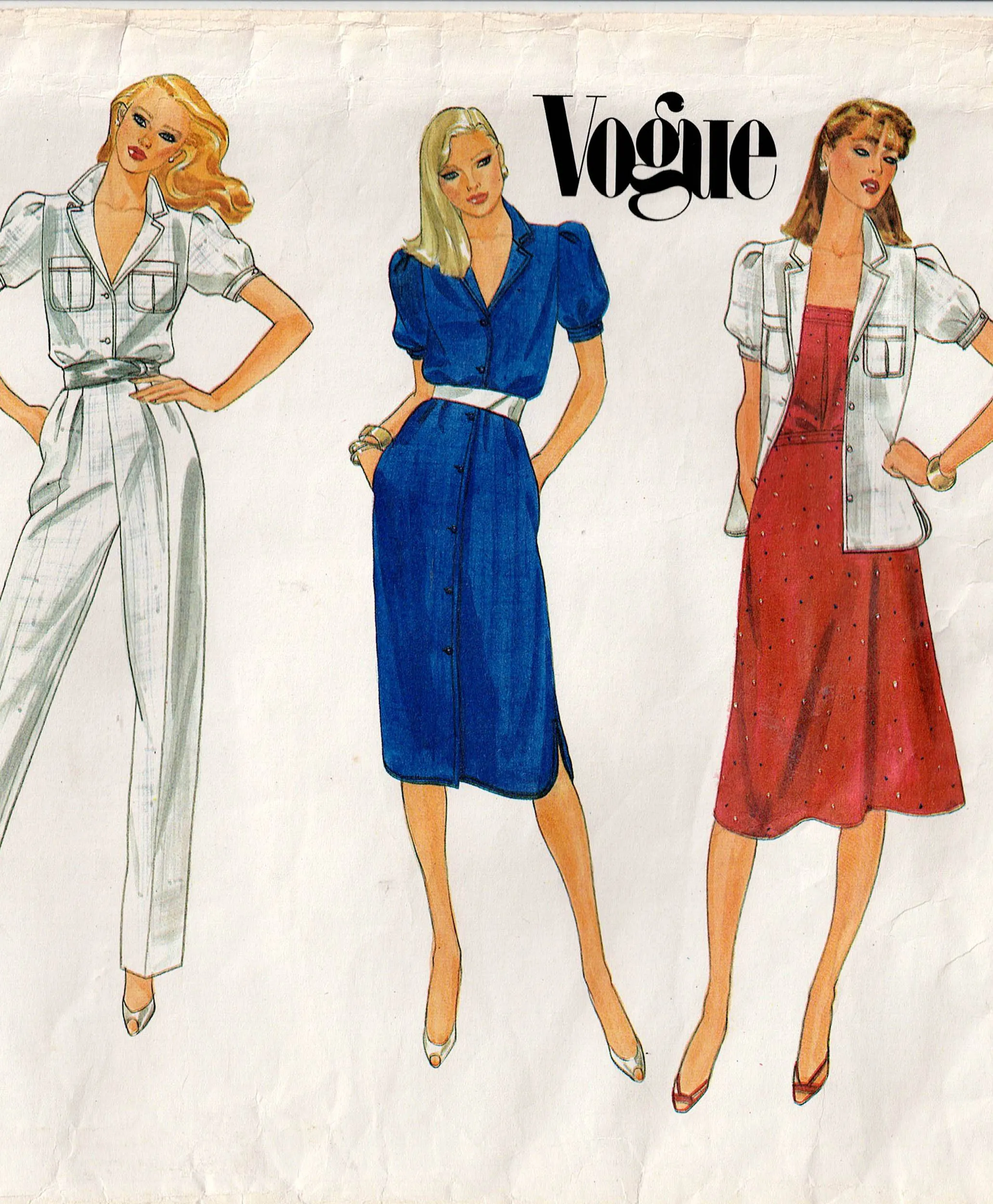 Vogue Basic Design 2706 Womens Dress Blouse Camisole Skirt & Pants 1970s Vintage Sewing Pattern Size 10 Bust 32.5 inches