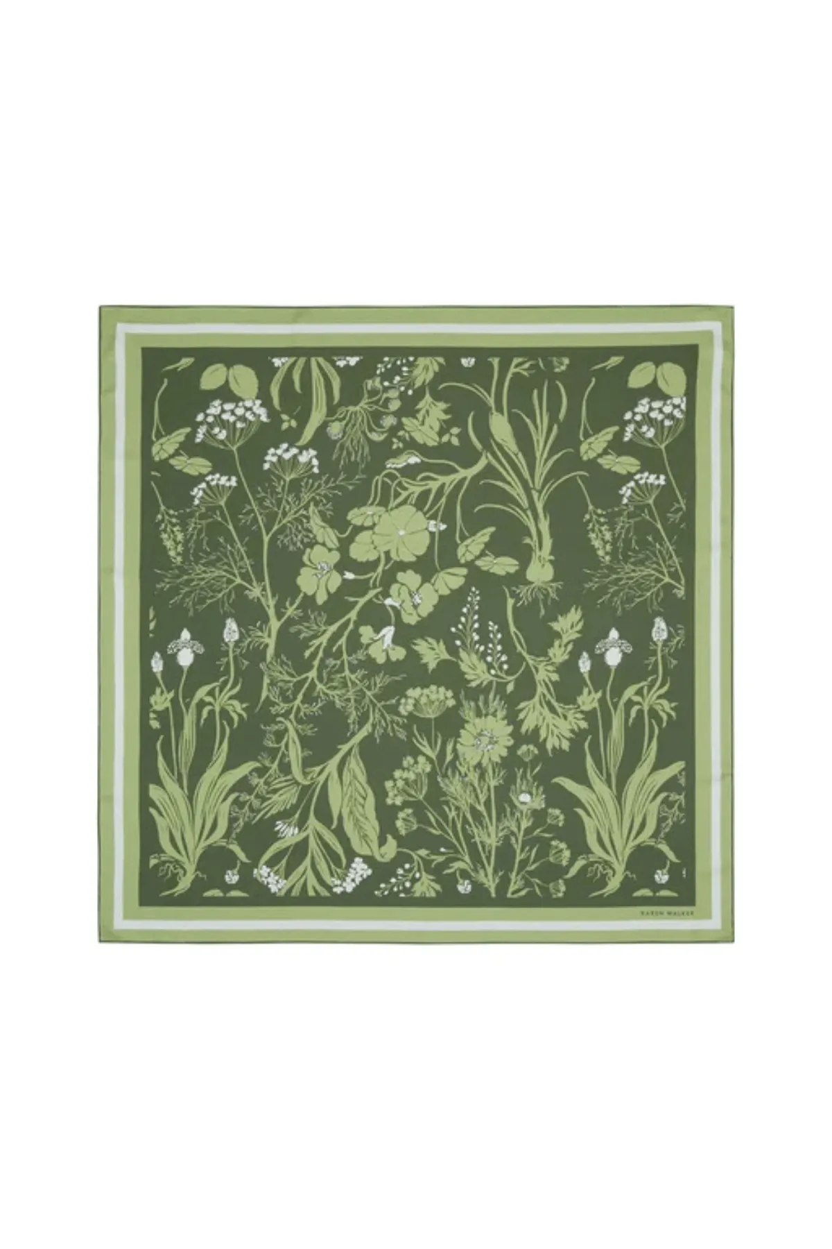 WILDFLOWERS CLASSIC SILK SCARF GREEN MULTI