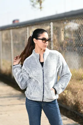 Women Faux Furr Jacket ICE GREY