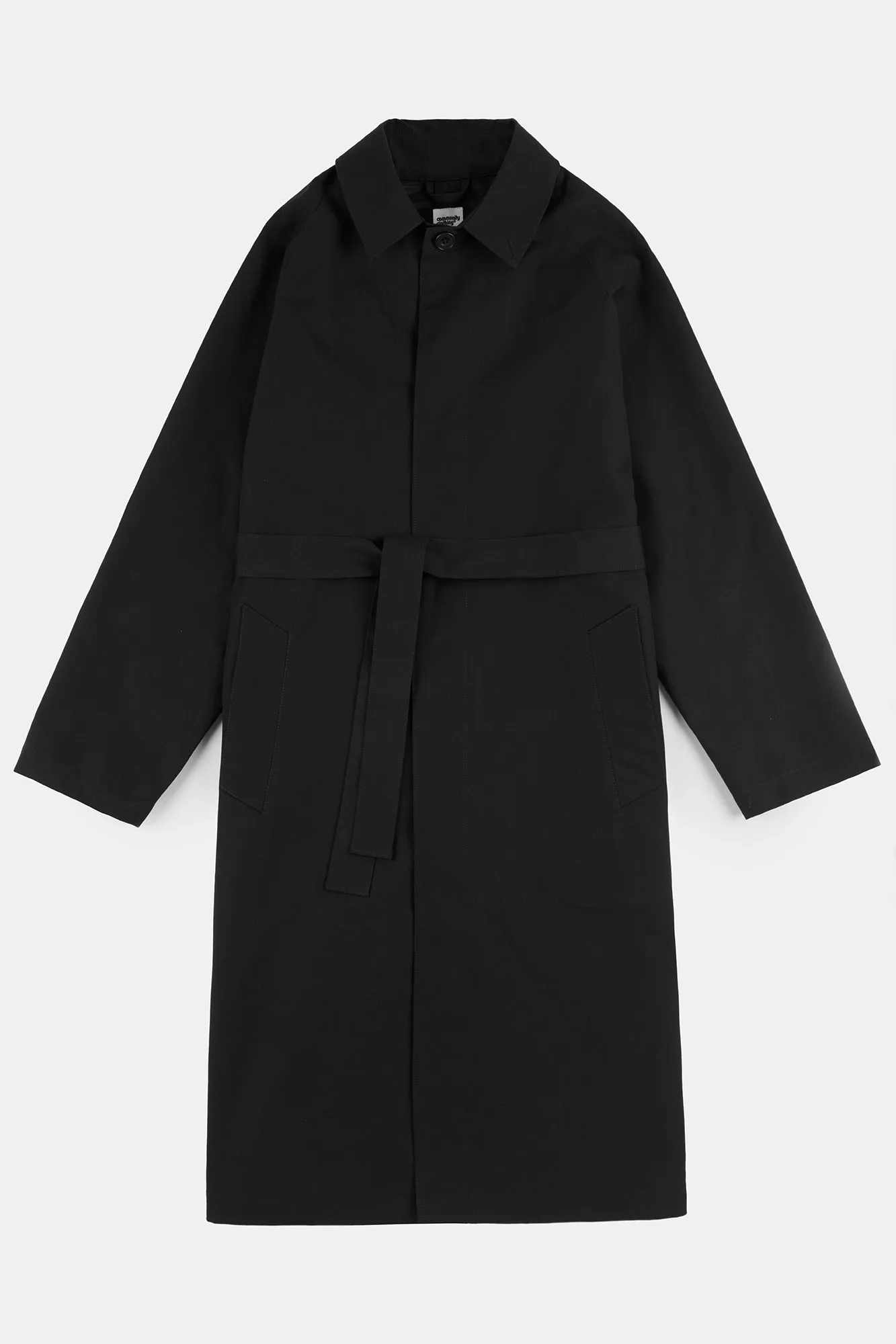 Women's Frances Belted Raglan Raincoat - Black