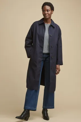 Women's Frances Belted Raglan Raincoat - Navy