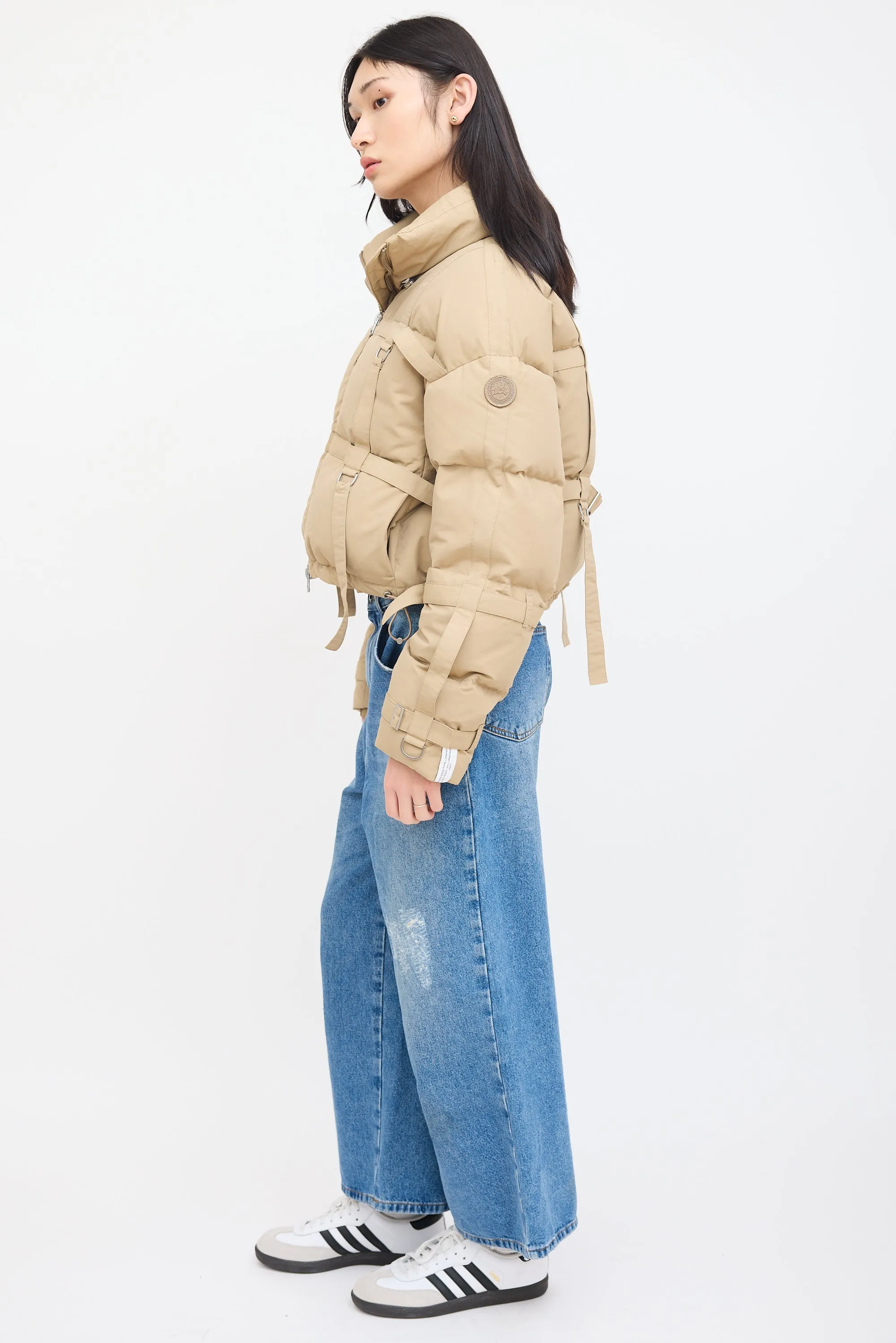 X Rokh X Matt McCormick Beige Down Strap Puffer Jacket