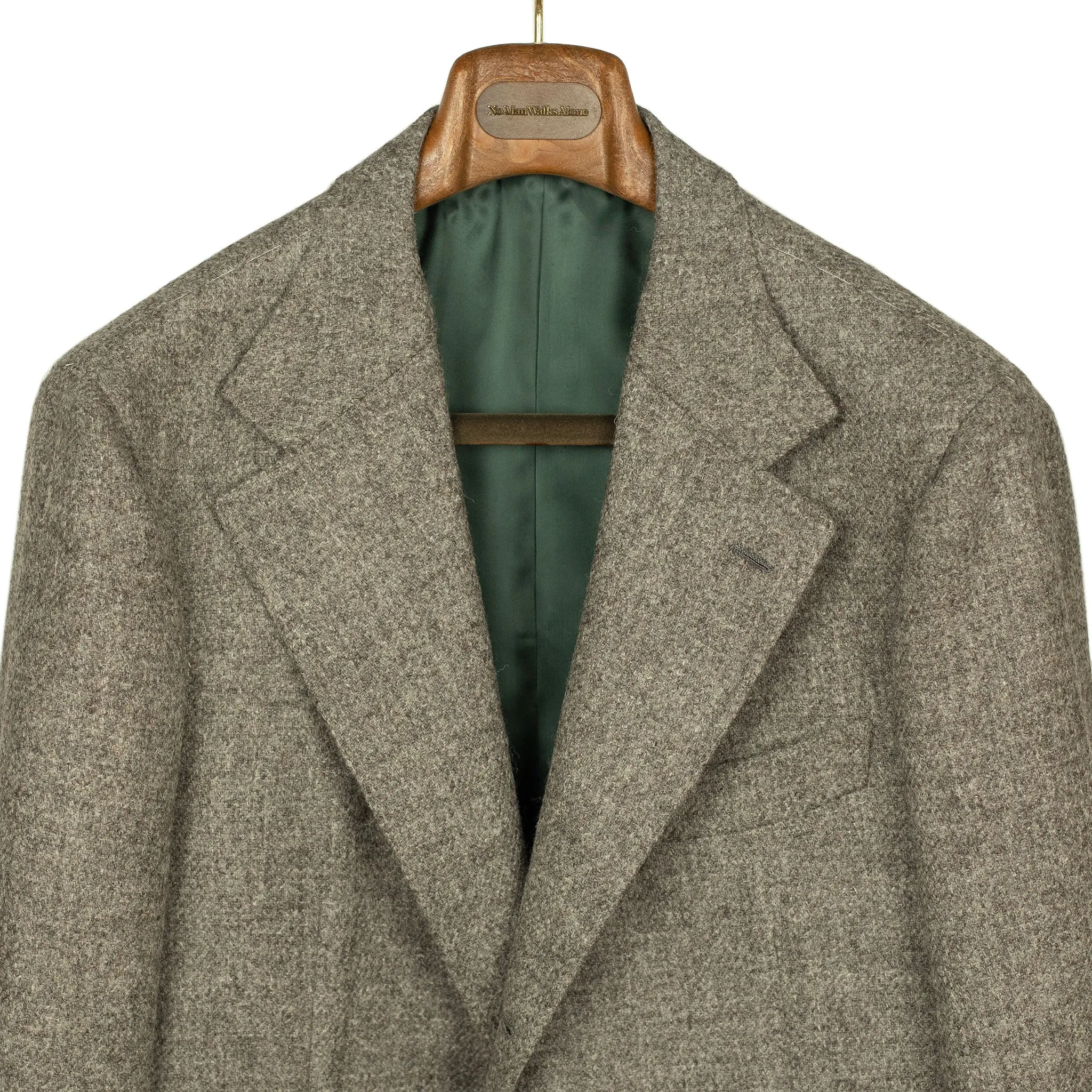 x Sartoria Carrara: Sport coat in taupe hopsack undyed wool tweed