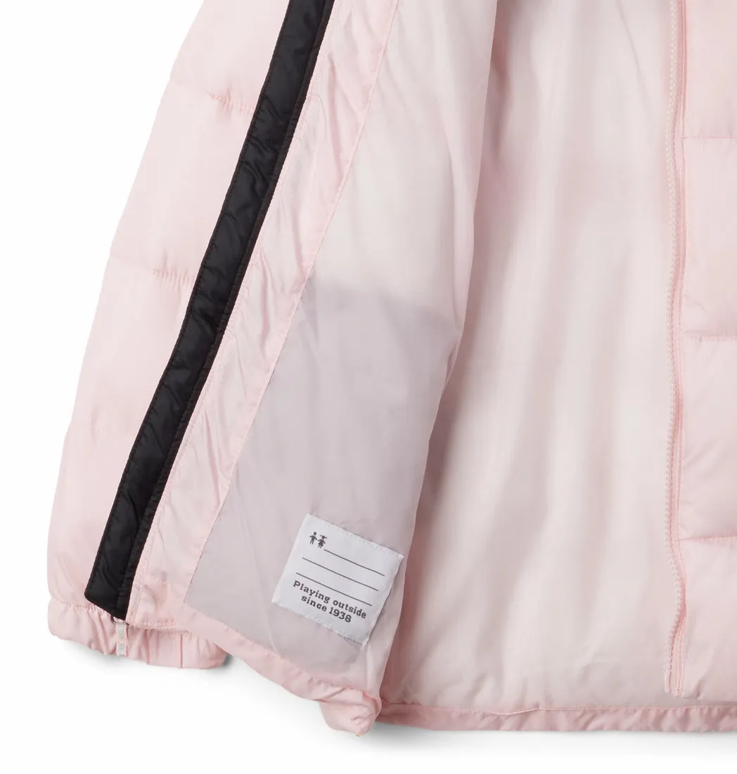 YOUTH UNISEX PUFFECT HOODED JACKET - SATIN PINK, BLACK (AGES 10 - 16)