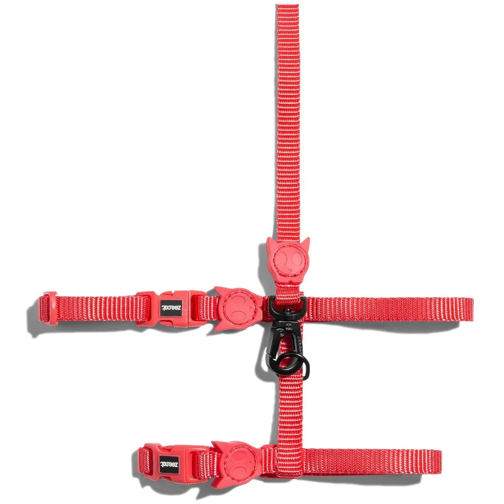 Zee.Cat Cat Harness & Leash Set (Neon Coral)